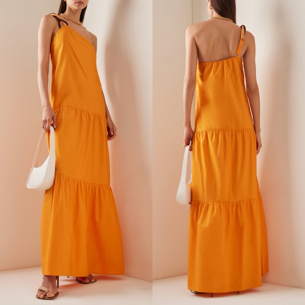❌SOLD❌ Johanna Ortiz Volcanic Dreams Maxi Dress in Monk Orange Size 0 NEW NWT - Picture 1 of 13
